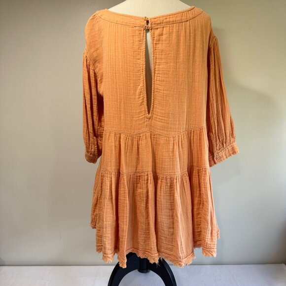 FREE PEOPLE Cotton Muslin Peach Tiered Tunic - Picture 3 of 10